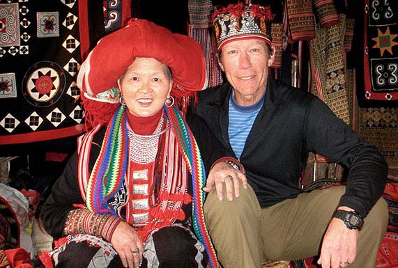 Dr. Bob Miller photo with hill tribe woman in Sapa, Vietnam