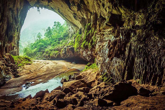 Entering the Phong Nha Ke Hang cave in Vietnam