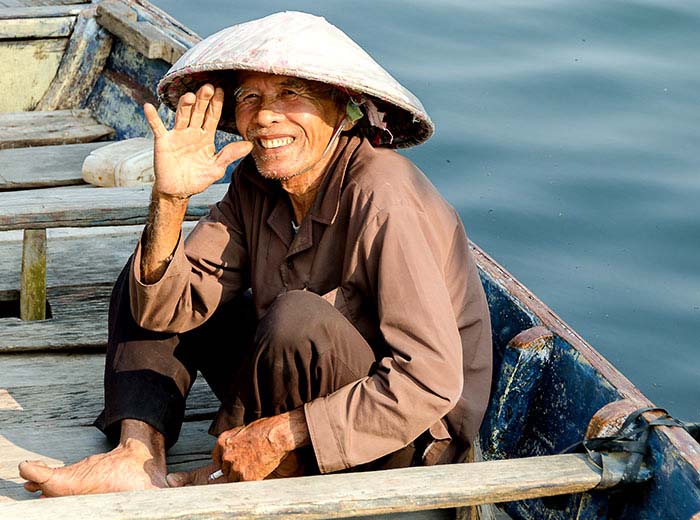 Boat rower, Hoi An, Vietnam