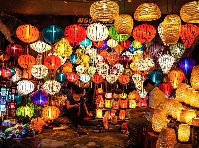 Lantern makers in Hoi An, Vietnam