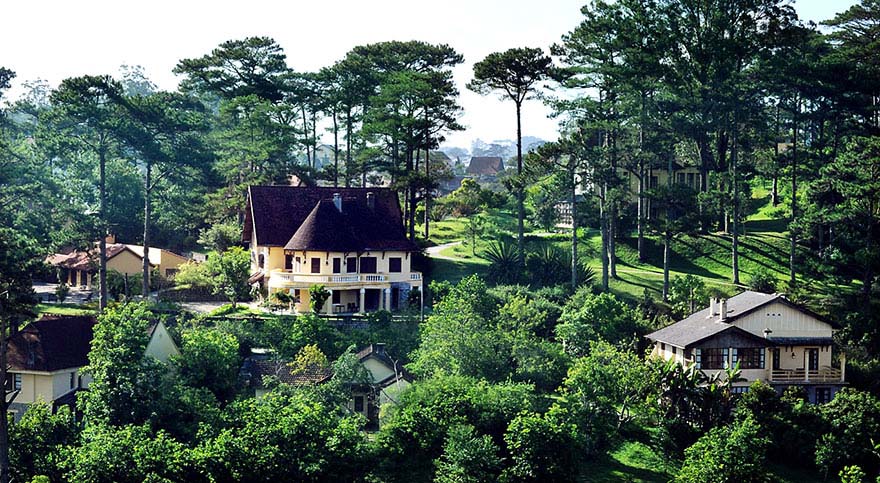 Dalat Vietnam villas in pine forests