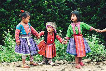 Hilltribe girls in north Vietnam