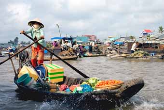 Mekong Delta boat rower