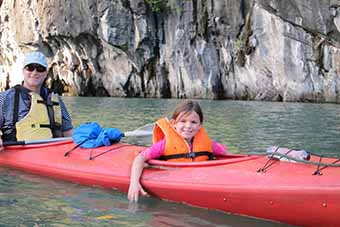 Family kayaking tour of Halong Bay