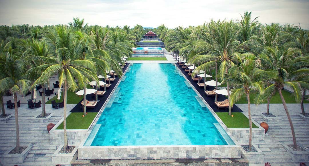 Infinity pool at the Four Season's Nam Hai, near Hoi An, Vietnam