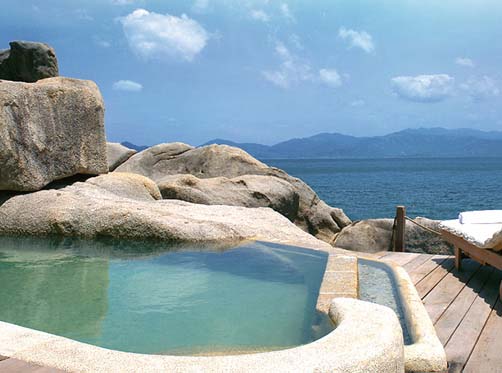 Plunge pool at the Six Senses luxury resort in Ninh Van Bay.