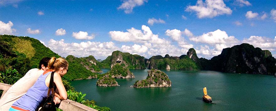 Panormaic view of Halong Bay