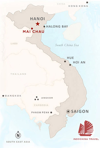 Map of Vietnam with location Mai Chau