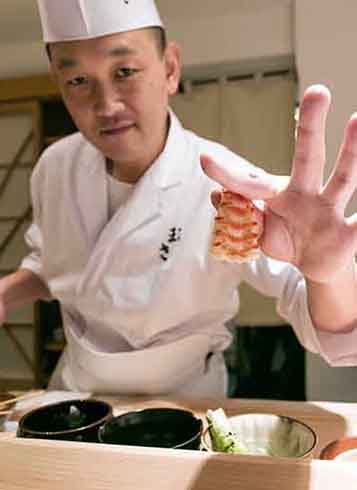 Sushi Saito chef in Toky, Japan